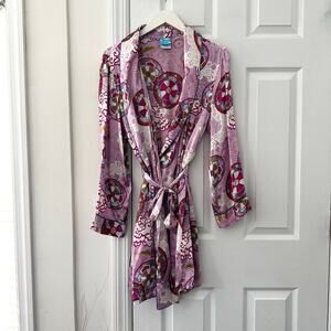 Nick & Nora Silk Purple Eastern Asian Inspired Dragon Chinese New Year Robe S/M